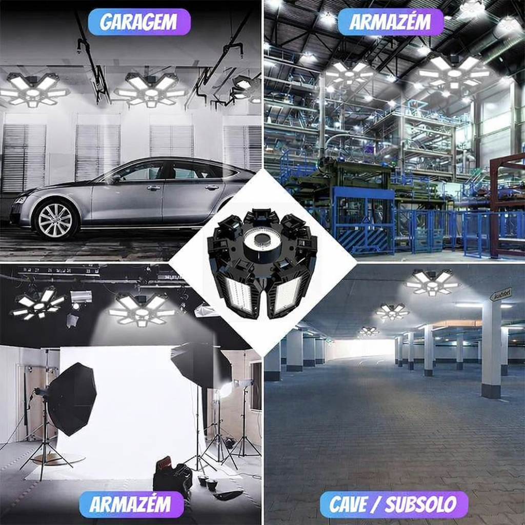 Luz LED Dobrável para Garagem Premium